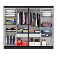 Guarda Roupa Casal Preto Fosco: 8 Portas + Gavetas - imagem 2
