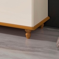Aparador Buffet Dublin 4 Portas e 4 Gavetas em Madeira Maciça - Design Elegante Off White e Cedro - imagem 4