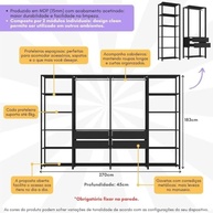 Guarda-Roupas Closet Modulado 270cm 4 Peças com 4 Gavetas e Cabideiros Multimóveis MP4321 Preto - imagem 5