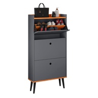 Sapateira Vertical com 3 Gavetas Basculantes - Design Retrô Cinza/Cinamomo | RPM Móveis - imagem 1