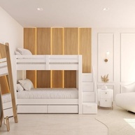Beliche Solteiro com Gavetões e Nichos - Star Plus Casatema Branco Perfect Wood - imagem 2