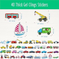40 Adesivos de Gel para Veículos - Reutilizáveis, Espessos e Divertidos para Crianças e Decoração - imagem 3