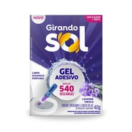 Gel Adesivo Sanitário Lavanda Fresca Girando Sol 40g - 3 em 1: Limpa, Higieniza e Perfuma com 6 Discos Rende até 540 Descargas - imagem 1