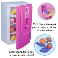 Geladeira Infantil Infinity Deluxe Rosa - Brinquedo Educativo com Frutinhas - imagem 5