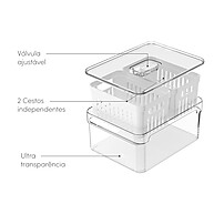 Organizador com Cesto Duplo Clear Fresh 2,2L – Frescor e Organização na Sua Geladeira - imagem 2
