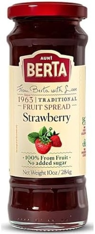 Geleia Doce de Fruta Strawberry Sem Açúcar Adicionado AUNT BERTA 284g 100% FRUTA - Com pedaços inteiros de fruta - imagem 4