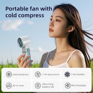 Ventilador Portátil com Refrigeração de Gelo | 199 Velocidades, Bateria 6000mAh, Dobrável 90° - imagem 3