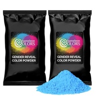 Chameleon Colors Pó revelador de gênero azul – kit blackout – dois sacos de 500 g – cor azul vibrante – pó para revelação de gênero de bebês – cor não visível através da bolsa – fácil limpeza – não - imagem 2