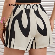Shorts Plus Size Lovito: Elegância Geométrica - imagem 2