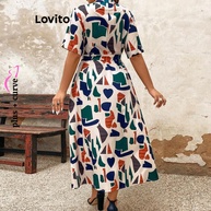Vestido Plus Size Lovito: Elegância Geométrica - imagem 2