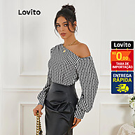 Blusa Feminina Assimétrica com Estampa Geométrica - imagem 2