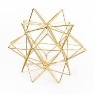 Escultura Geométrica de Metal Dourada 3D - Decoração Moderna para Mesa e Ambientes - imagem 1