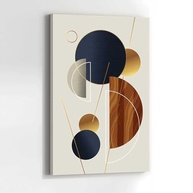 Quadro Decorativo Abstrato Geométrico 90x60cm - Tecido Premium para Sala e Quarto - imagem 3