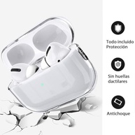 USTIYA Capa para AirPods Pro 3ª geração 2025 Case protetora transparente Capinha chaveiro proteção sem fio Cover de carregamento (claro) - imagem 4