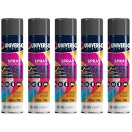 Tinta Spray 400ml Preto Brilhante Uso Geral em Aço Ferro Couro Gesso Cerâmica | Universo | Kit 05 un - imagem 2