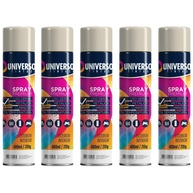 Tinta Spray 400ml Branco Brilhante Uso Geral em Aço Ferro Couro Gesso Cerâmica | Universo | Kit 05 un - imagem 1