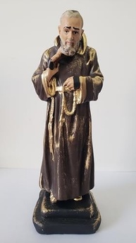 Imagem Religiosa Padre Pio em Gesso - 20x6cm - Artesanal com Acabamento Fino - imagem 3