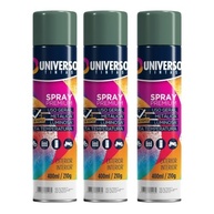 Tinta Spray 400ml Verde Escuro Uso Geral em Aço Ferro Couro Gesso Cerâmica | Universo | Kit 03 un - imagem 2