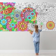 Pôster Gigante para Colorir Mandala - 140x60cm - Atividade Criativa para Crianças e Adultos - imagem 4