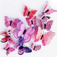 Borboletas 3D Gigantes para Decoração de Parede - 24 Peças com Efeito Camada Dupla, PVC Resistente, Ideal para Festas e Ambientes Decorados (Rosa) - imagem 4