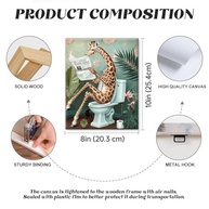 Arte Engraçada de Parede Banheiro Girafa Lendo Jornal - 20x25cm - Decoração Divertida e Criativa - imagem 4