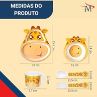 Jogo de Alimentação Ecológico para Bebês com 5 Peças - Coleção Girafa - imagem 4