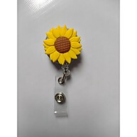 Porta Crachá Retrátil com Margarida e Girassol - imagem 1