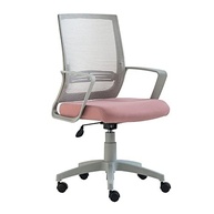 Cadeira de Escritório Giratória Stay Roal Cinza com Encosto em Tela e Assento Rosa - Conforto e Estilo para seu Home Office - imagem 2