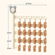 Cremalheira de Secagem Giratória para Meias e Roupas Íntimas - Montagem na Parede com Clipes, Design Compacto e Portátil - imagem 4