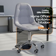Cadeira de Escritório Eiffel Botonê Cinza – Base Giratória Ajustável com Encosto Reclinável - imagem 5