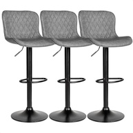 Kit 3 Banquetas Giratórias com Encosto - Design Moderno em Couro Sintético para Cozinha Americana - imagem 2