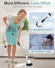 Mop Elétrico Giratório 9 em 1 com Tecnologia 360° - Sem Fio, Recarregável e Multiuso para Limpeza Profunda - imagem 3