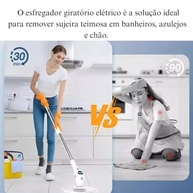 Esfregão Elétrico Giratório 9 em 1 com Escovas Multiuso - Limpeza Profunda Sem Fio para Pisos, Banheiro e Carro - imagem 4