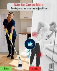 Esfregão Elétrico Giratório Sem Fio - 7 Cabeças, Recarregável, Cabo Extensível - Limpeza Profunda em Pisos, Cozinha e Banheiro - imagem 4