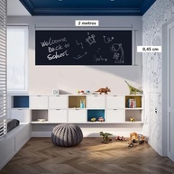 Adesivo Lousa Quadro Negro 2m x 45cm - Superfície para Escrever com Giz, Preto Fosco - imagem 3