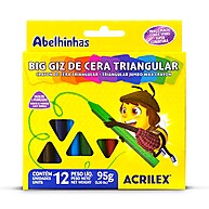 Gizão de Cera Triangular Acrilex: 12 Cores para Criatividade Escolar - imagem 1