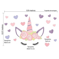 Adesivo de Parede Unicórnio com Glitter - Decoração Mágica para Quarto de Menina - imagem 3
