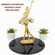 Escultura Bailarina Dourada em Resina - Estátua Decorativa para Sala e Quarto com Glitter - imagem 5
