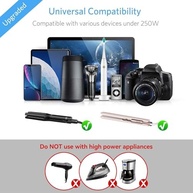 Adaptador Universal BESTEK 250W: Carregue Tudo em Qualquer Lugar com USB e Tomadas Globais - imagem 3