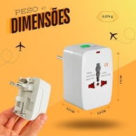 Kit 2 Adaptadores de Tomada Universal para Viagens Internacionais - Padrão Global Bivolt - imagem 4