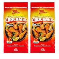 2 Unidades Mistura Farinha Para Empanar Sem Glútem 250g Crockmix Tradicional - imagem 2