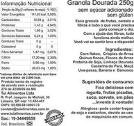 TUI ALIMENTOS Granola Dourada( Sem Glúten) 250G - imagem 3