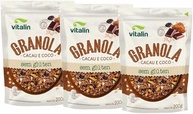 Kit 3X: Granola Cacau e Coco Sem Glúten Vitalin 200g - imagem 1