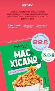 MACARRÃO PROTEICO SEM GLÚTEN HOLYSOUP MAC XICANO 180G - imagem 4