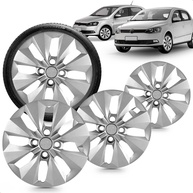 Kit 4 Calotas Gol Voyage G6 Aro 14 Prata Cubo Alto Grid - Renove Seu Carro! - imagem 1
