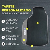 Tapete Automotivo Gol G5 G6 G7 G8 Borracha 3 Peças + Protetor Porta Malas Impermeável Grafite - imagem 4