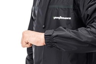 Capa de Chuva de Nylon com Gola PANTANEIRO 1000, Conjunto Impermeável para Motociclista, Preto, Jaqueta e Calça de Chuva com Faixa Refletiva, para Uso Externo - imagem 3