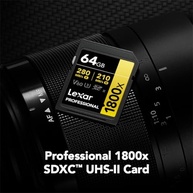 Cartão de Memória Lexar Professional 1800x SDXC UHS-II Gold 64GB: Capture Vídeos 4K Incríveis! - imagem 3