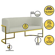 Kit Sofá 2 Lugares + Poltronas Bouclê Gold - imagem 2