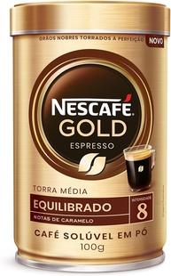 Nescafé Gold Espresso, Equilibrado 8, Café Solúvel em Pó, 100g - imagem 1
